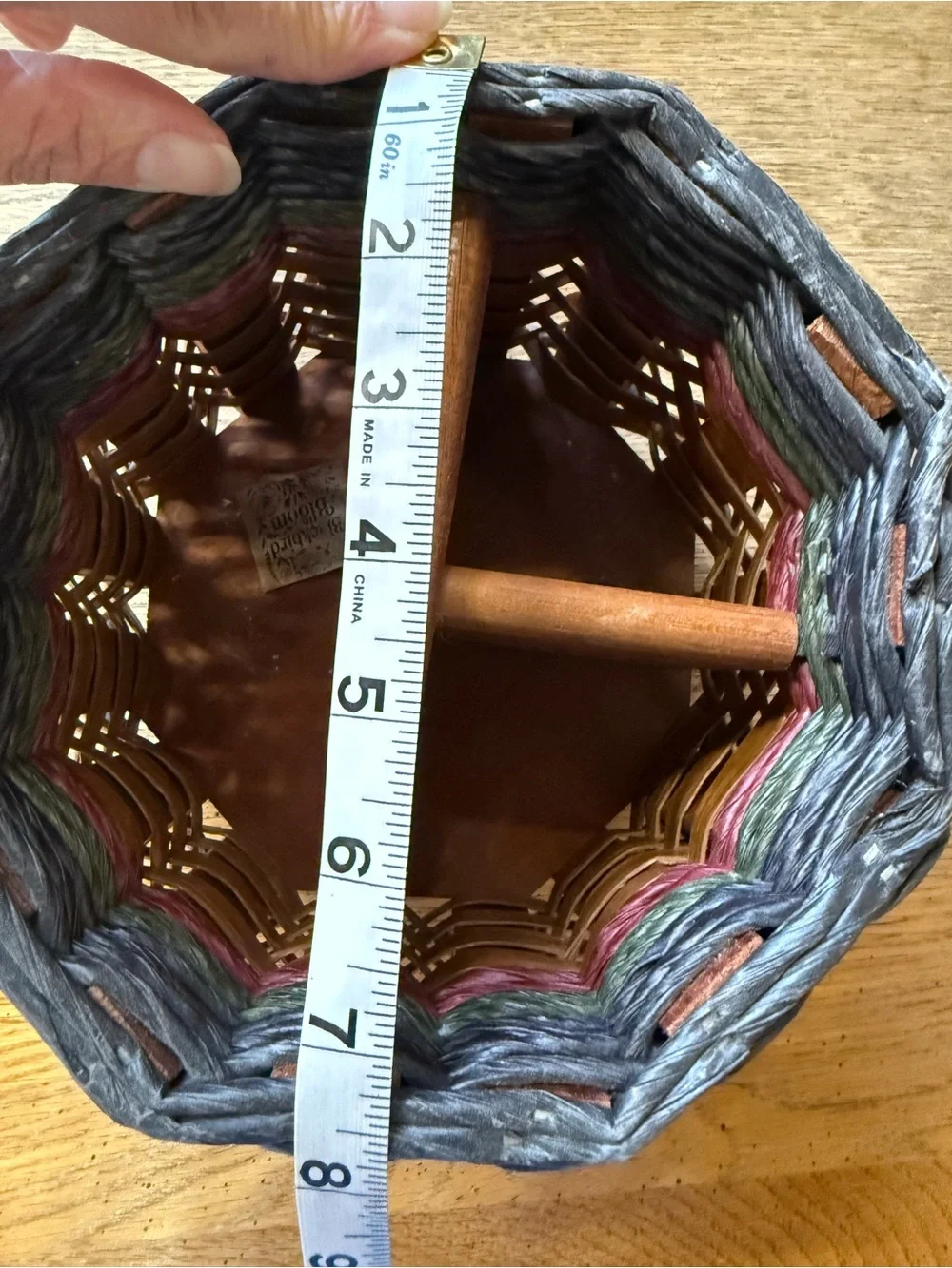 Vintage Fox Creek Basket Co. Divided Basket Organizer Lazy Susan Americana USA